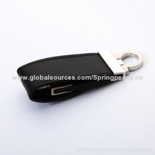 Black, small, leather USB driver as gifts